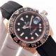 Copy Rolex GMT-Master II Rose Gold Black Ceramic Black Rubber Strap Watch (4)_th.jpg